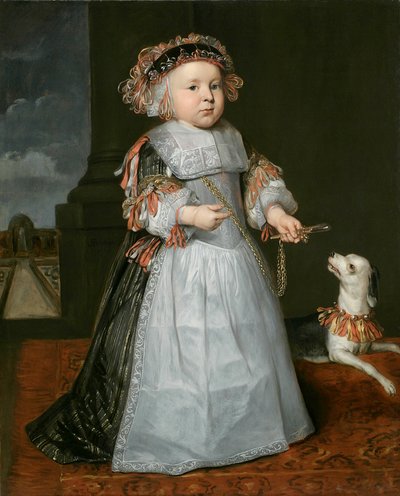 Ein kleiner Junge mit einem Hund, 1667 von Hendrick Berckman